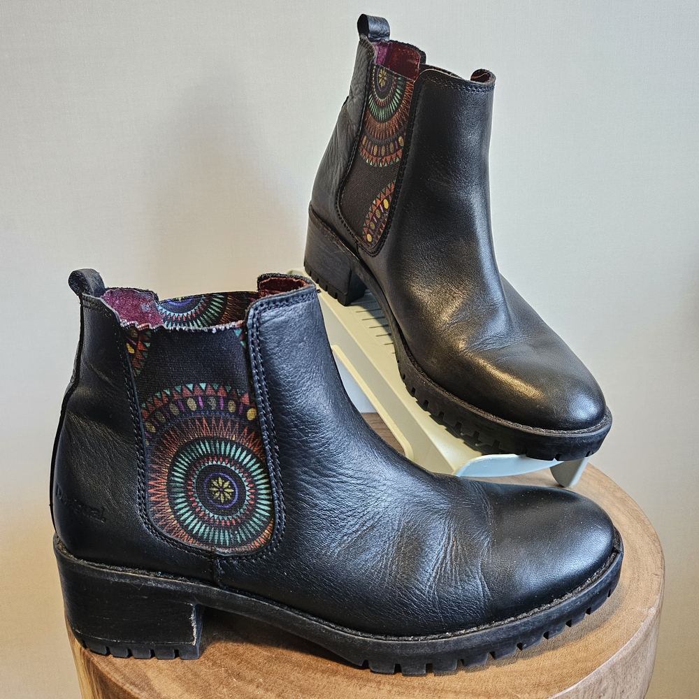 ❤️ Desigual sz9 Valquiria Charly 2 boot in black leather FW2015